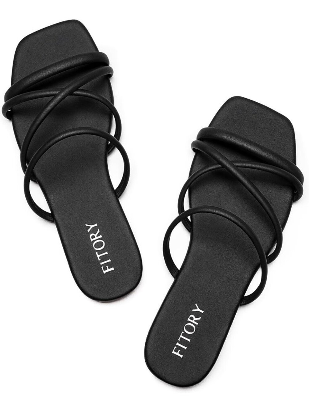 Women's Black Summer Chic Cross-Strap & Comfy Fashionable Slide Flat Sandals